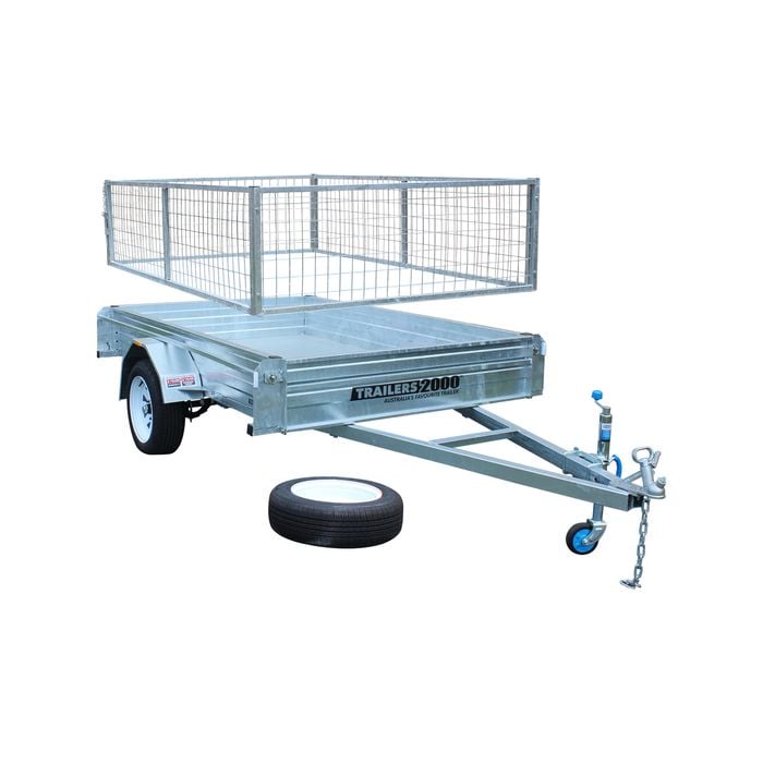 Trailers 2000 8 x 5 Galvanised Trailer With Cage And Spare Bundle