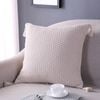 CottonMore Cotton Knitted Tassel Cushion Cover Beige 45x45cm