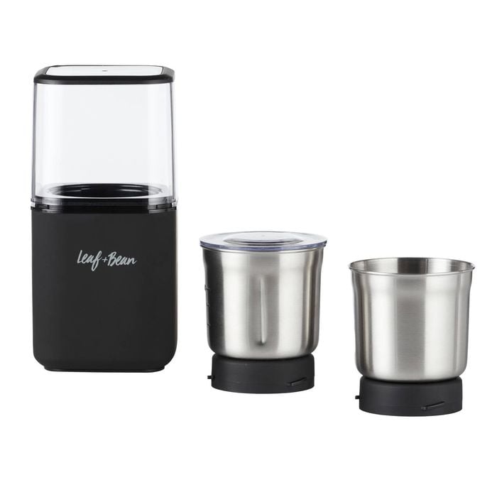 Leaf & Bean 2-in-1 Coffee & Spice Grinder Matte Black 10.5x10.5x20cm
