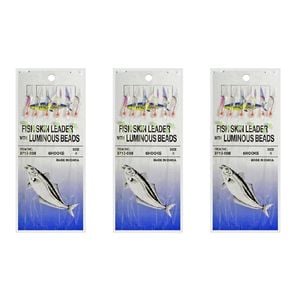 3x Surecatch Wilson Bait Jig - Fish Skin Fishing Rig 6 Hook - Size 4
