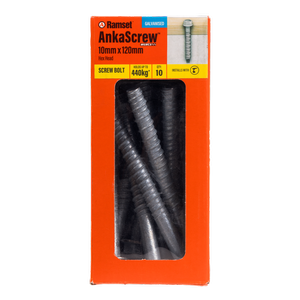 Ramset 10 x 120mm Galvanised AnkaScrew Masonry Anchor - 10 Pack