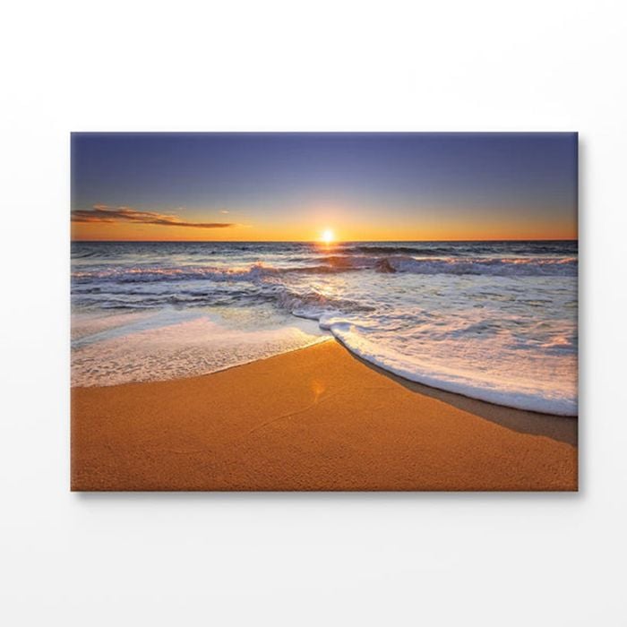 Ocean Waves & Seashore Sunset Print 100% Australian Made 150x100cm (Stretched Canvas)