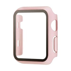 PC Full Cover Watch Case Tempered Screen Protector - For Apple iWatch 38mm (Pink)