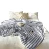 SOGA 150x200cm Smoke Gray Premium Milk Velvet Throw Blanket