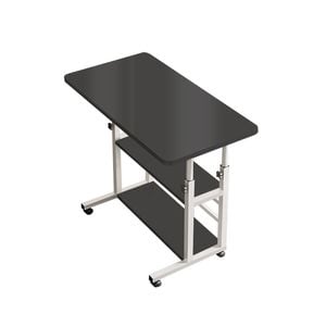 Foret Mobile Laptop Bedside Study Desk Storage Stand Adjustable Table 3 Shelf Black