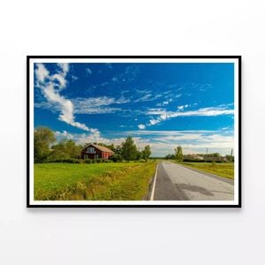 Road with Grass & Trees, Sky  Print 100% Australian Made 120x90cm  (Poster)