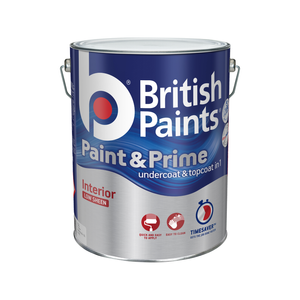 British Paints White Low Sheen Interior Paint And Prime - 10L