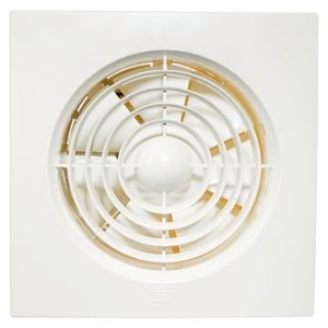 HPM 150mm Slim Square White Wall Exhaust Fan With Auto Shutters