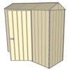Build-a-Shed 0.8 x 2.3 x 2.1m Gable Single Hinged Side Door Shed - Cream
