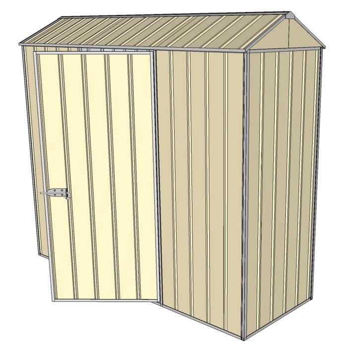 Build-a-Shed 0.8 x 2.3 x 2.1m Gable Single Hinged Side Door Shed - Cream