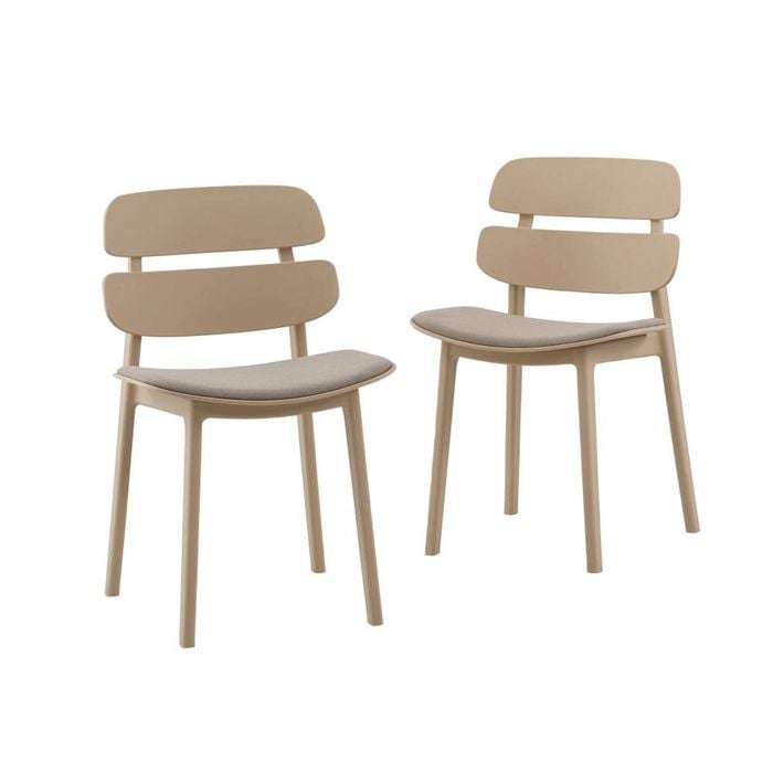 Daphne Dining Chairs PP Upholstered Seat Beige (set of 2)