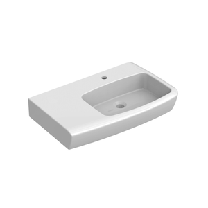 Johnson Suisse White Left Hand Shelf Basin With 1 Taphole And No Overflow With Plug And Waste