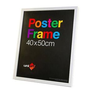 Unigift Wooden/Glass Hanging Poster Picture Photo Frame 40x50cm White