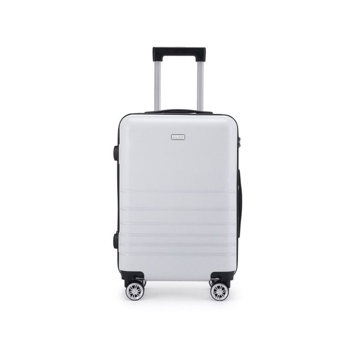Kate Hill Bloom Luggage Small Wheeled Trolley Hard Suitcase White 53L