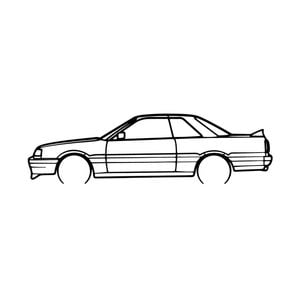 Ignite Laser Nissan 1988 GTS X Skyline Silhouette Metal Wall Art Coated Black 47inch/120cm