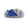 Charlie's Hampton Herringbone 3pc Dog Bed Blue Large