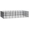 vidaXL Outdoor Dog Kennel Steel Garden Puppy Pet Enclosure Supply Cage House
