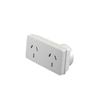 HPM Slimline Double Adaptor Left Projecting White