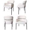 Bribrion X4 Dining Chair With Armrest Armchair Living Room Boucle White