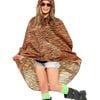 Striped Womens Tiger Animal Costume Poncho - One Size