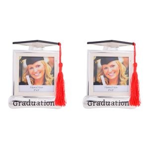 2PK Gibson Gifts Graduation Hat 3x3'' Photo Frame Rectangle Silver