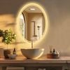 Oakory 60x80cm Oval Led Bathroom Mirror Backlit 3-colour Dimmable Anti-fog Touch Control