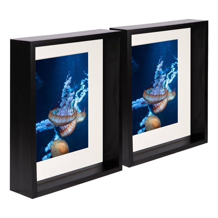 Nicola Spring 8" X 10" Black 3d Deep Box Photo Frames - 5" X 7" Mount - Pack Of 5