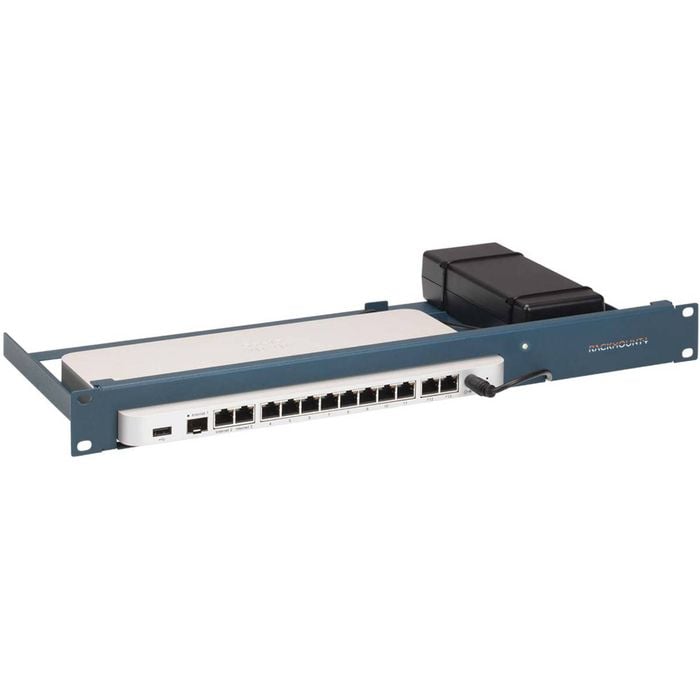 RACKMOUNT.IT Cisrack RM-CI-T14 1U Rack-mountable Rack Shelf for Networking, Firewall - 482.60 mm Rack Width - Metallic Blue