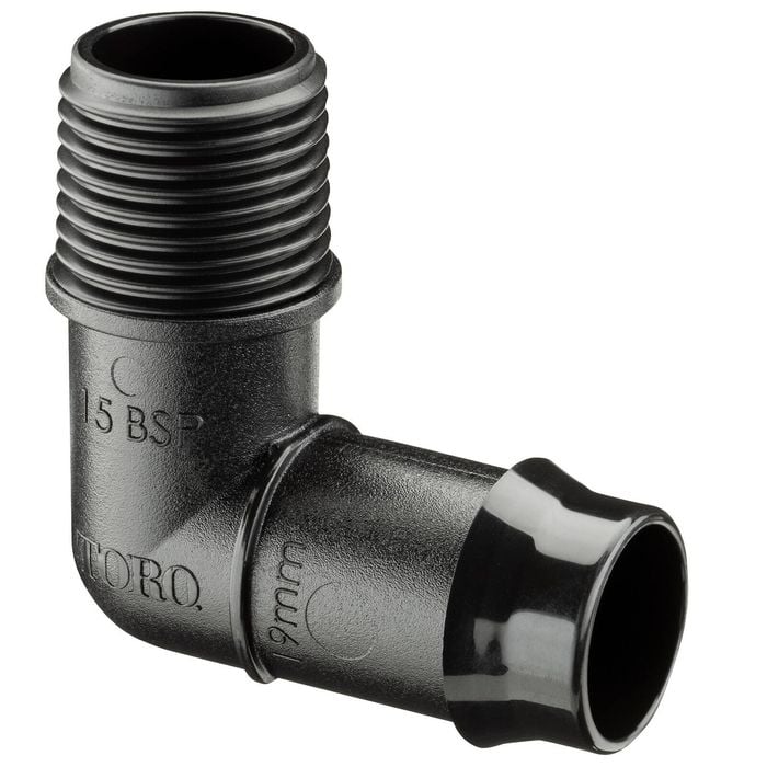 Toro 19 x 15mm Single BSP Male Poly Threaded Elbow