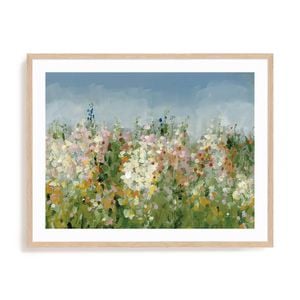 Artey | Tranquil Field - Framed Print - Natural Frame - 90 x 115cm