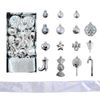 Catzon 30 Pcs Christmas Ball Including Candy Cane Bow Star Hanging Ornaments for Xmas-White