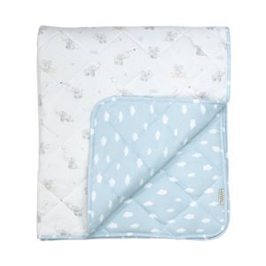 Living Textiles Reversible Quilted Cot Comforter - Elephant Playtime