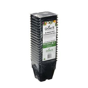 IP Plastics 0.6L Maxi Pot Black - 20 Pack