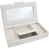 LVD MDF Glass 21x12.5cm Jewellery Box Storage Rectangle - Ivory
