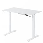 Advwin Electric Standing Desk Height Adjustable 100 x 55 cm White Frame + White Desktop