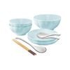 SOGA Light Blue Japanese Style Ceramic Dinnerware Crockery Set of 5