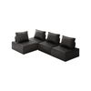 Oikiture 4PC Modular Sofa Adjustable Back PU Leather Black