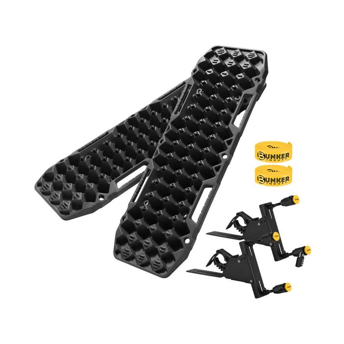 Bunker Indust 2PCS Recovery Tracks Board Black 10T + Side Mounting Bracket Kit