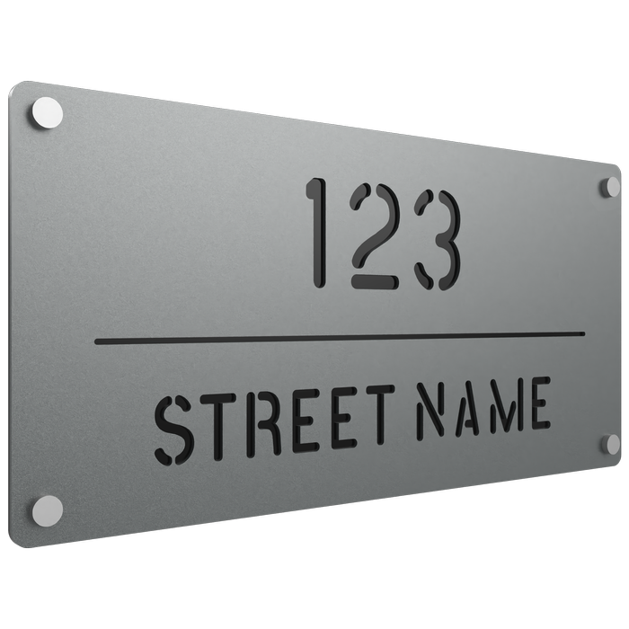 ProtectorAl 580 x 280mm Palladium Silver Aluminium Cut Through Custom House Sign