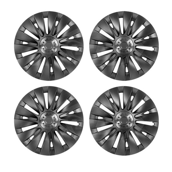 Tesla Model Y 2022-2025 Wheel Protector Cover Hub Caps 19 Inch Rim TURBINE-H Matt Black