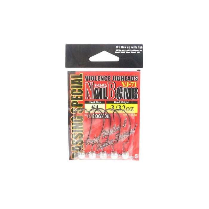 Decoy VJ71 Nail Bomb Weedless Fishing Jighead 3/32oz 1
