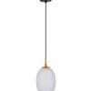 CLA Lighting Kathal Interior Ellipse Glass Segmented with Brass Highlight Enclosed Pendant Light Frosted