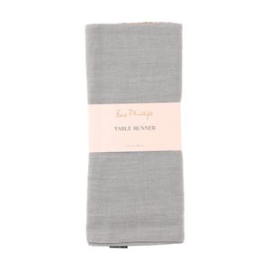 Bas Phillips Linen Tencel Table Runner Kitchen Textile Misty Blue MED 35x180cm