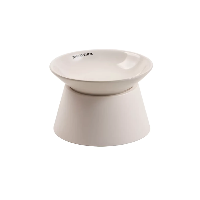 Makesure Tawa Elevated Ceramic Pet Bowl - White