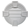 Builders Edge 450mm Round Non-Functional Vent with Decorative Keystones