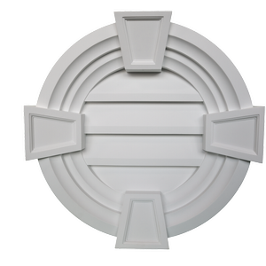 Builders Edge 450mm Round Non-Functional Vent with Decorative Keystones