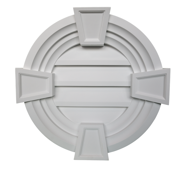 Builders Edge 450mm Round Non-Functional Vent with Decorative Keystones