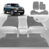 6D Diamond Car Floor Mats for Toyota FJ Cruiser 2010-2017-Full Set-Grey-Outback GT
