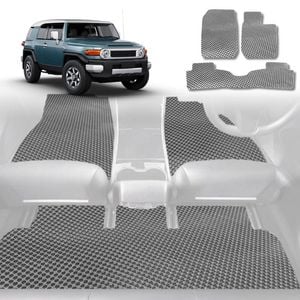 6D Diamond Car Floor Mats for Toyota FJ Cruiser 2010-2017-Full Set-Grey-Outback GT