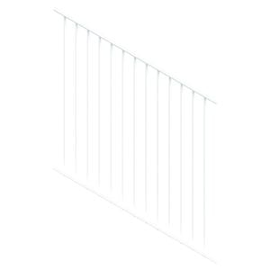 ProtectorAl 350-1200W x 1200H Pearl White Flat Top Pool Fence Panel Raked 16-30º